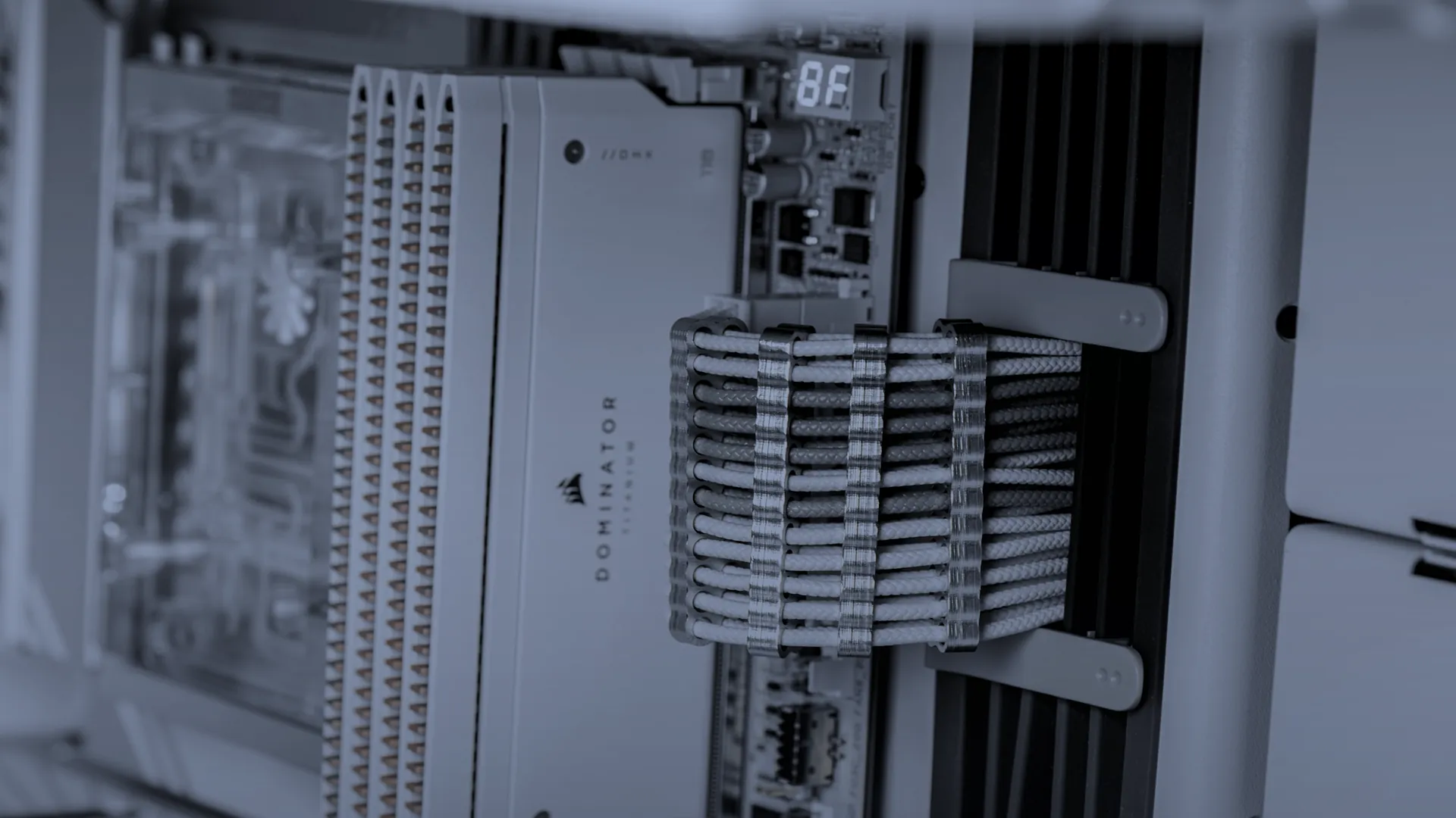 Complex autonomous software workflows represented as connected computational processes in a cinematic dark environment.